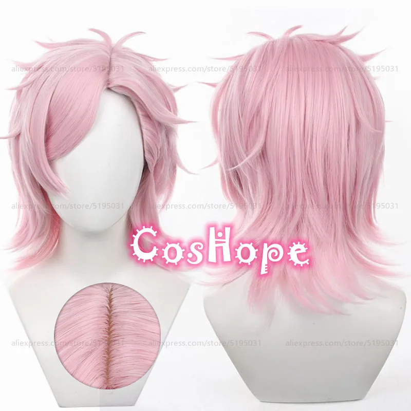 Mitsuki Kiryu Cosplay Wig Unisex 43cm Short Scalp Hair Pink Wig