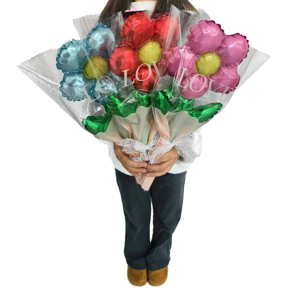 10 Stück Blumen-Folienballons Rot Rosa Blau Fünfblättrige Blumen-Formballons für Hochzeit Geburtstag Party Babyparty Dekorationen – Detail 7
