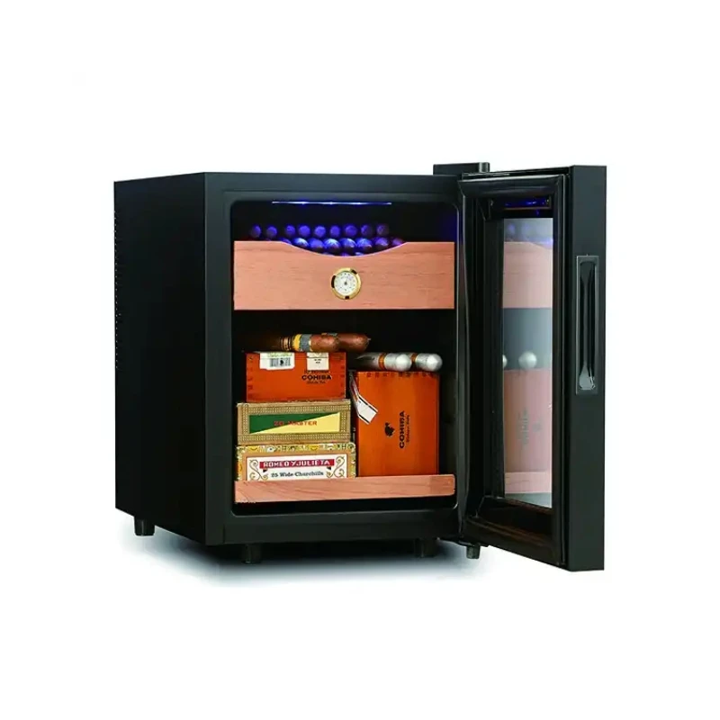 Vanace High Quality Drawer 23L Electric Cooling Cedar Wood Small Cigar Cabinet Humidor Adjustable Thermostat Mini Cigar Fridge