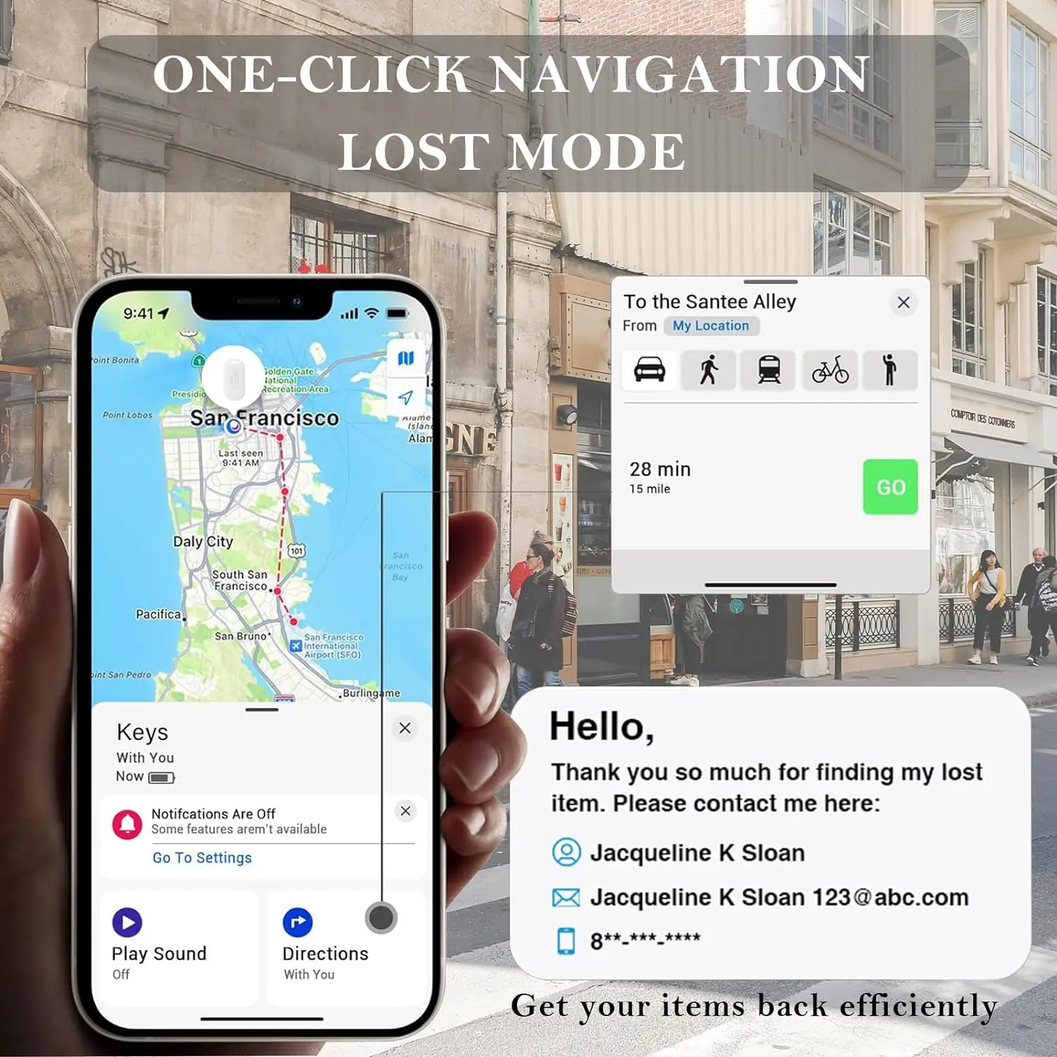 Global GPS Locator Mini Smart Tag Works with iPhone Find My APP Anti Lost Reminder Device Tracker for Car Wallet Key Pet Finder
