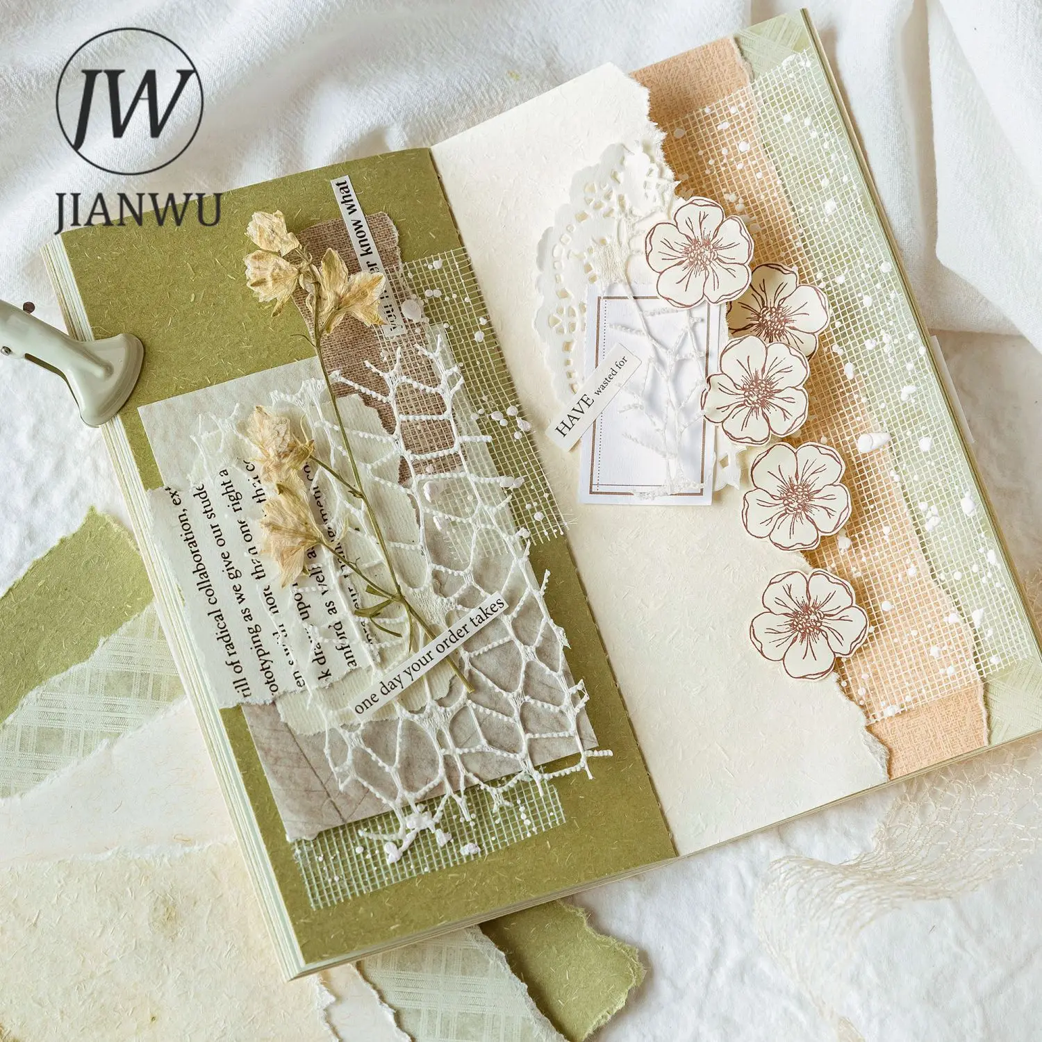 JIANWU 플로팅 라이프 반일 시리즈, 빈티지 식물 콜라주 재료 종이, 크리에이티브 DIY 정크 저널 문구, 20 장