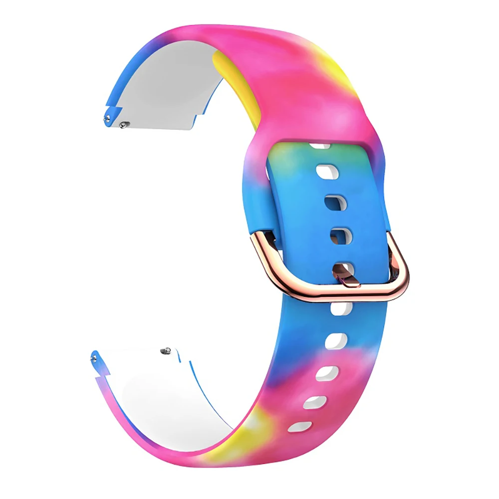 Stylish 18mm Printed Silicone Watch Strap Replacement Bracelet - Vibrant Design