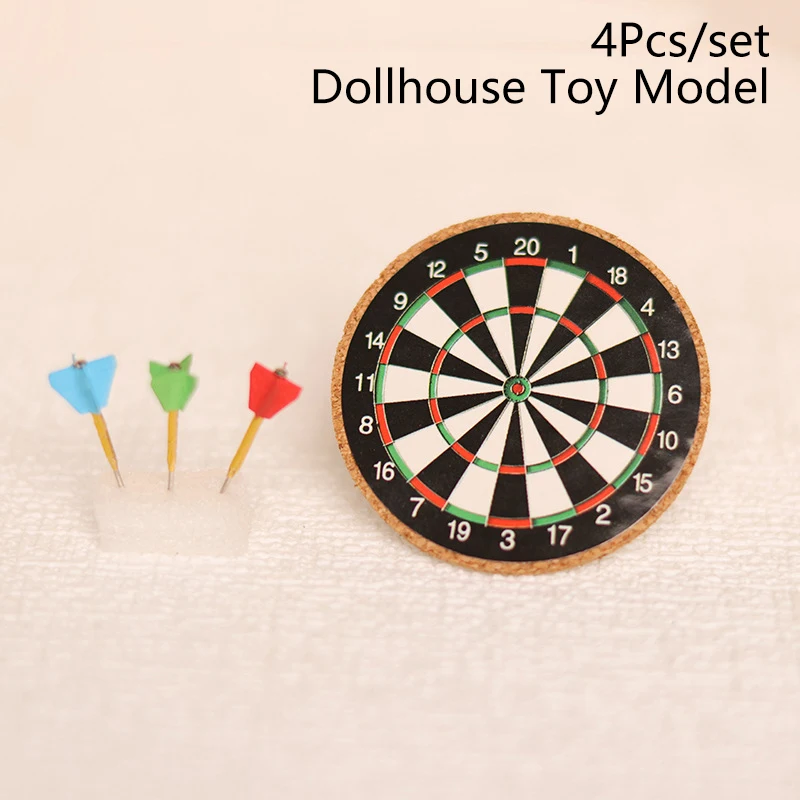 1:6 1:12 Dollhouse Miniature Darts Sports Toys Set Mini Darts  Sports Set Model Home Outdoor Scene Accessories 3
