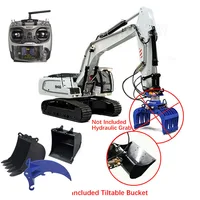 MT 946 1/14 Metal 9CH Tracked Hydraulic RC Excavator TOUCAN Painted Yellow Grab Tiltable Clamshell Bucket Ripper Model TH19597 2