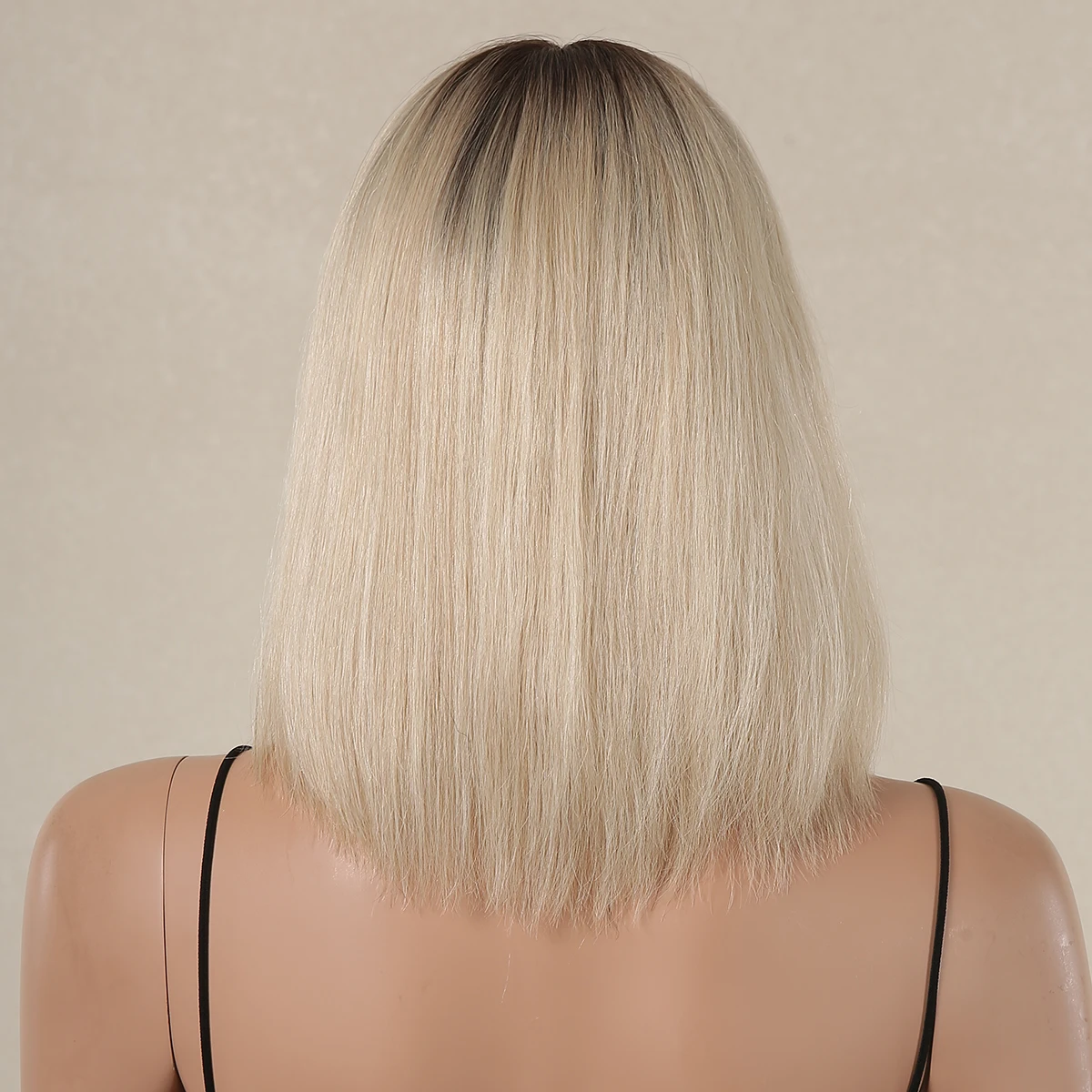 10 Zoll 100% remy Echthaar Perücken platin blonde natürliche Echthaar Perücken für Frauen kurz gerade mit Pony leimlose Bob Perücken