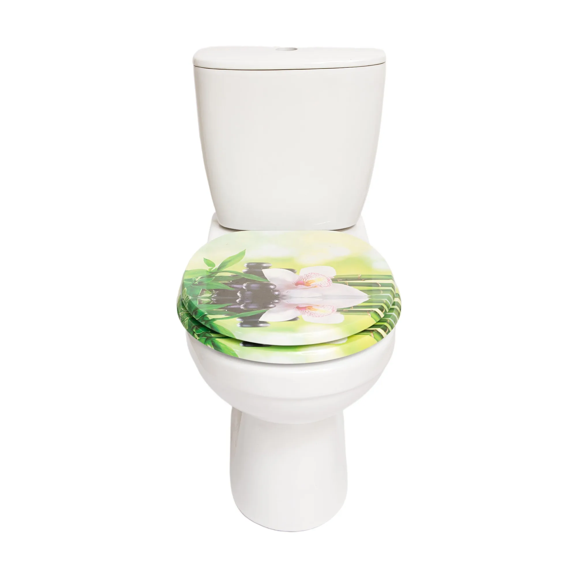SINOBATH WC Sitz mit Absenkautomatik Stabiler MDF Toilettendeckel Antibakterieller Toilettensitz Klobrille im Blumemotiv – Detail 9