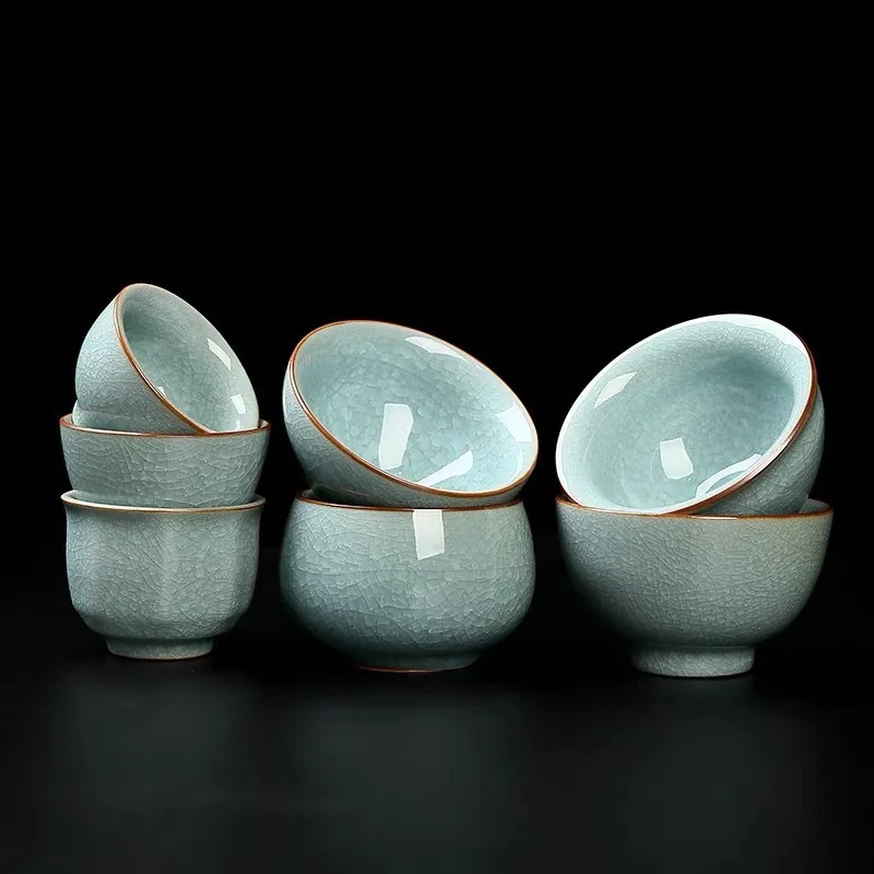 RU Kiln Ice Flower Master Cup single open piece personal tea cup ceramic tea cup kung fu set set household use