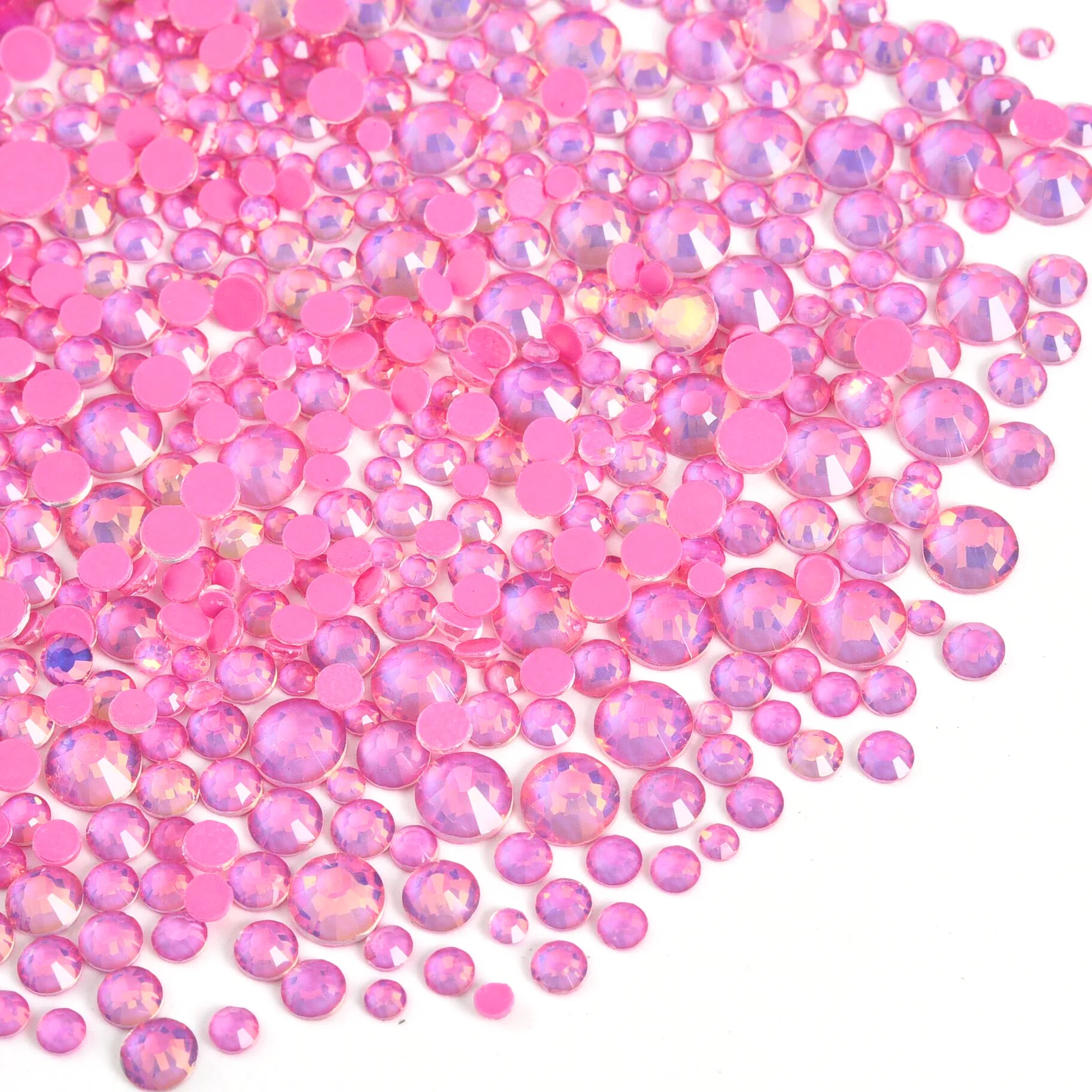 Light Pink GemStone Mix Non-Hotfix Flatback Rhinestones for Nail Art and Garment Decorations