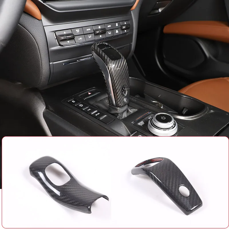 

For Maserati Levante Ghibli Quattroporte 2019-2023 Real Carbon Fiber Car Shift Hood Decorative Sticker Car Accessories