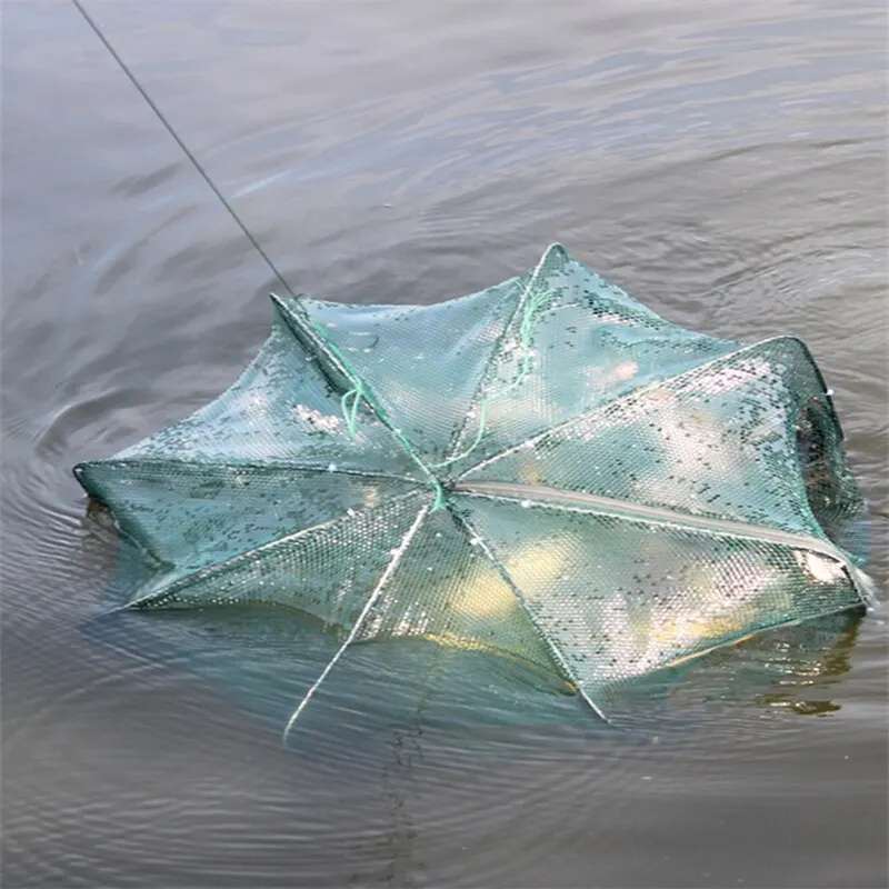 Hand Fishing Net Fishing Net Mesh Folded Hexagon Octagon 8 Hole Hand Fishing Net Casting Nets Crayfish Shrimp Catcher Tank Trap Cage Mesh Tool