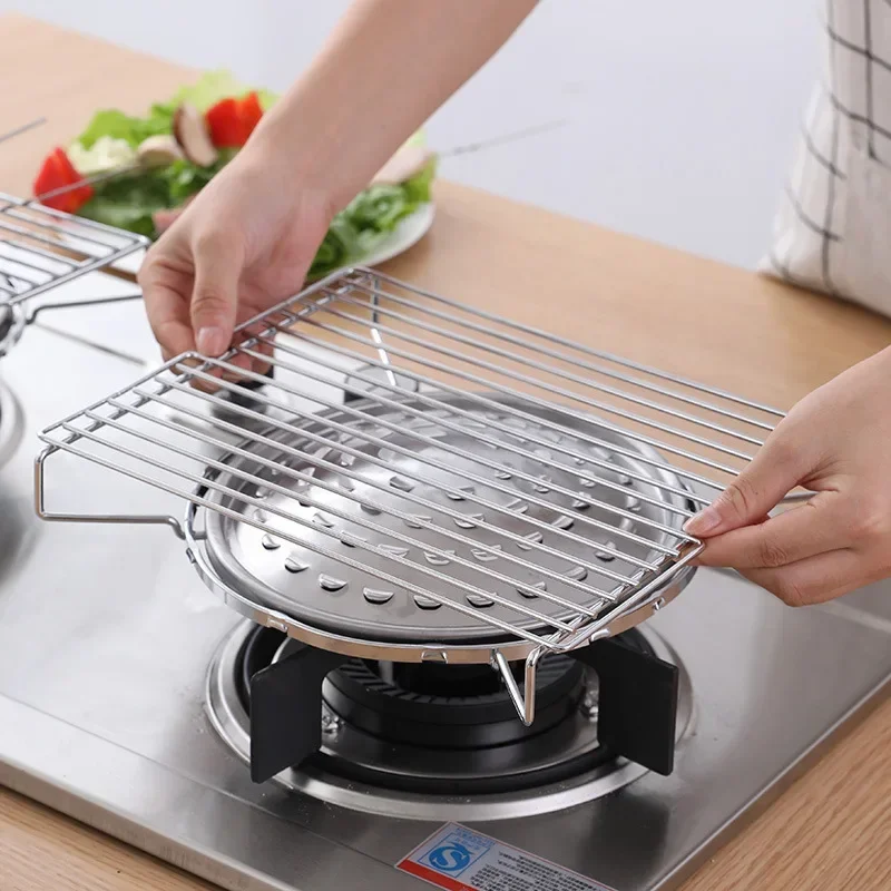 Field Stove Outdoors Grill for Bbq Stainless Steel Grill on Household Stove Barbecue Gas Kitchen Dining Bar Home Garden
