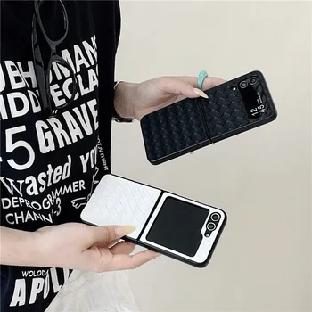 Custodie per telefoni antiurto tessute semplici per Samsung Galaxy Z Flip 4 5 6 Cover posteriore di protezione per custodia Z Flip 6 Funda