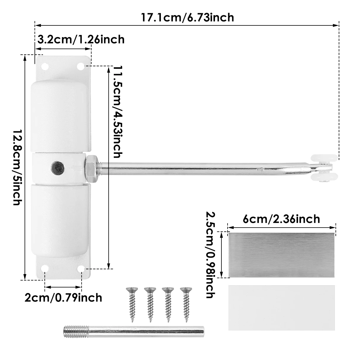 Automatic Door Closer Adjustable Heavy Duty Safety Spring Silenciar 30kg Metal Door Closer Enduring Convert Hinged for Home