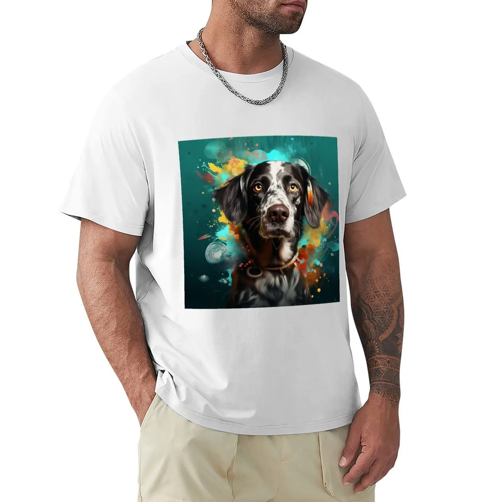 

Dog in art T-Shirt plus sizes blanks sweat men clothings