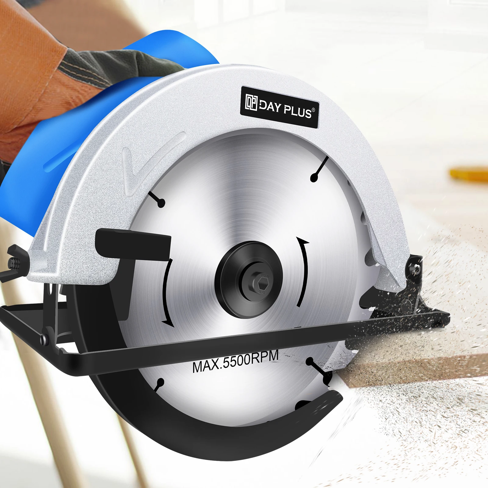 900W Electric Circular Saw with 180mm Blade, 5000 RPM Max Speed, 45° Cutting Bevel Angle, for Woodworking Hand Tools