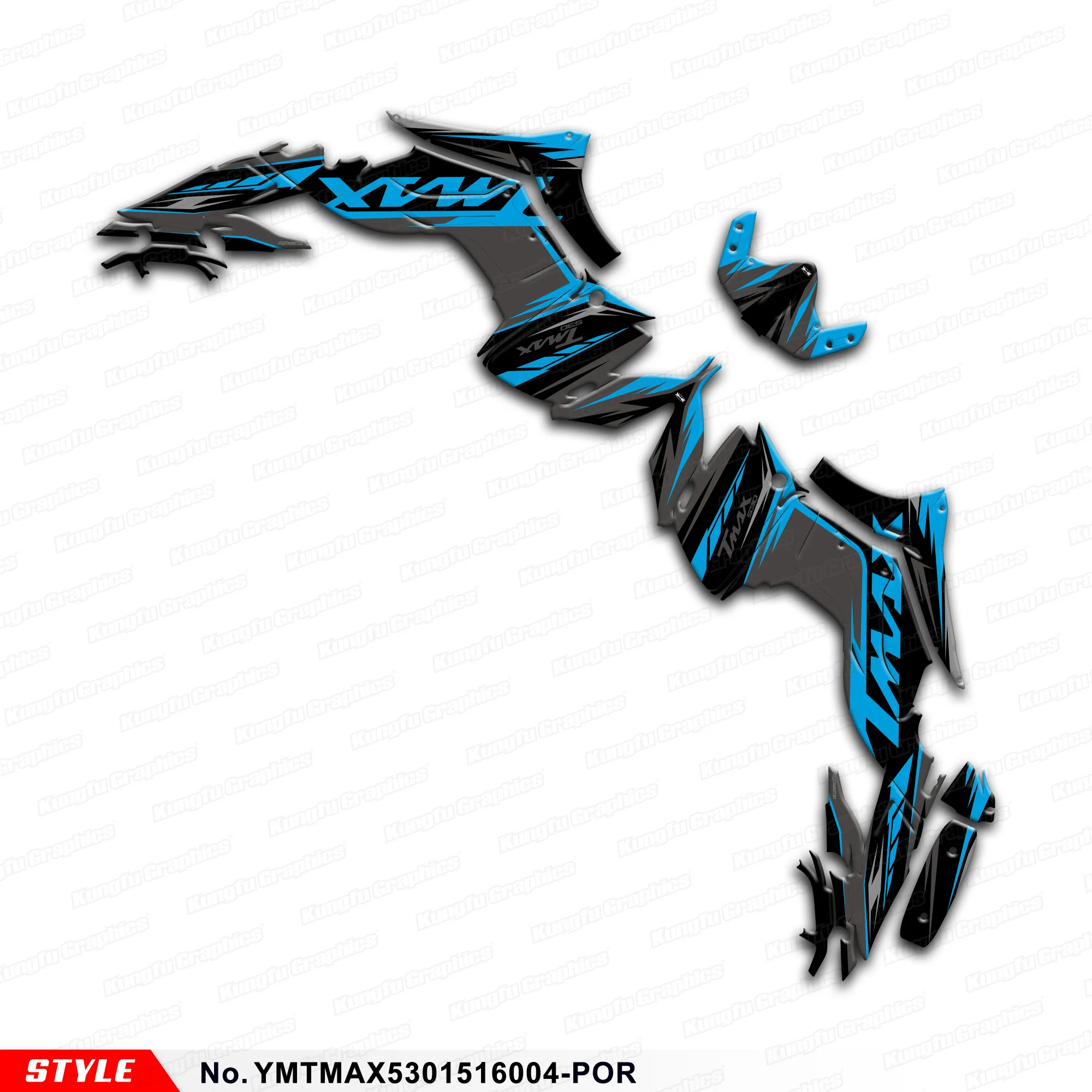 

Racing Sticker Vinyl Graphics for Yamaha TMAX 530 2015-2016, YMTMAX5301516004-POR