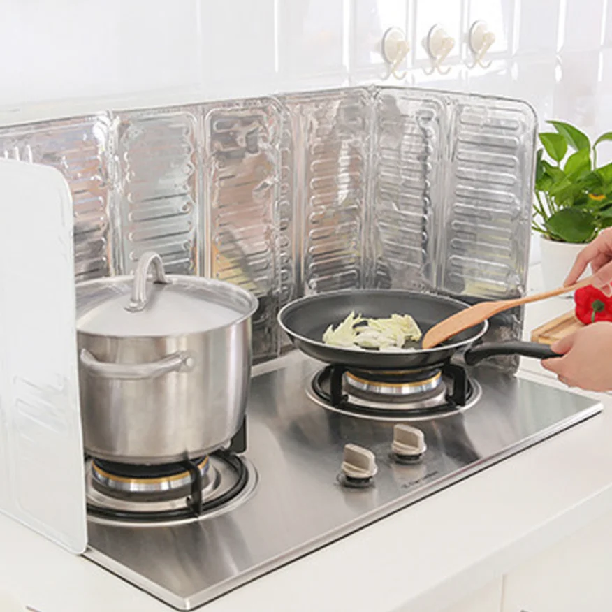 Kitchen Cooking Frying Oil Splash Screen Cover Camping Folding Wind Shield Stoves Gas Cook Windshield Anti Splatter Shield Guard