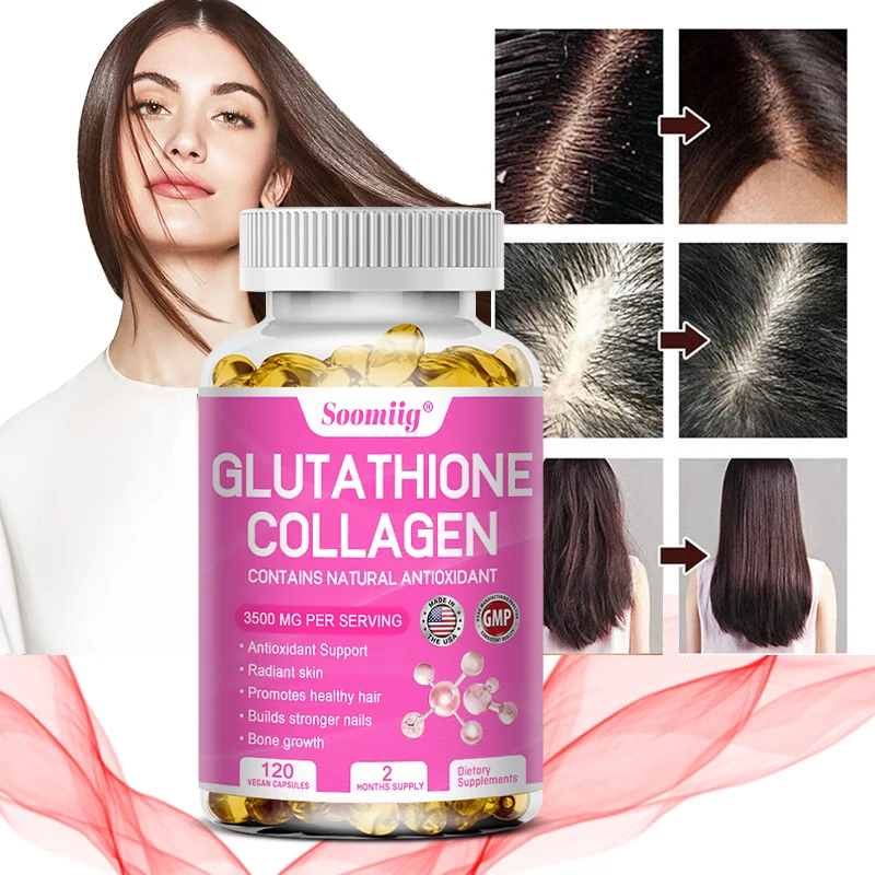Glutathione Collagen Supplement Capsules Whitening Anti-aging Antioxidant Immune Booster Support Skin Nails Hair Bones collagen supplements