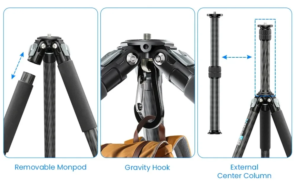 Description Picture 5 of itemWEYLLAN Carbon Fiber Heavy Duty Tripod 69'' Professional Tripod 29mm Leg with DSLR Tripod Ball Head for Digital SLR DSLR Camera