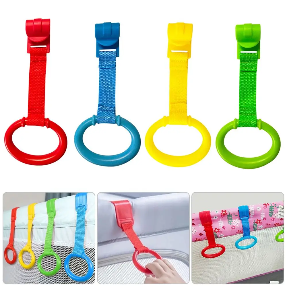 1/4PCS Pull Ring Baby Toys Pendants Bed Rings Hooks Help Baby Stand For Playpen Crib Hooks General Use baby playpen hooks
