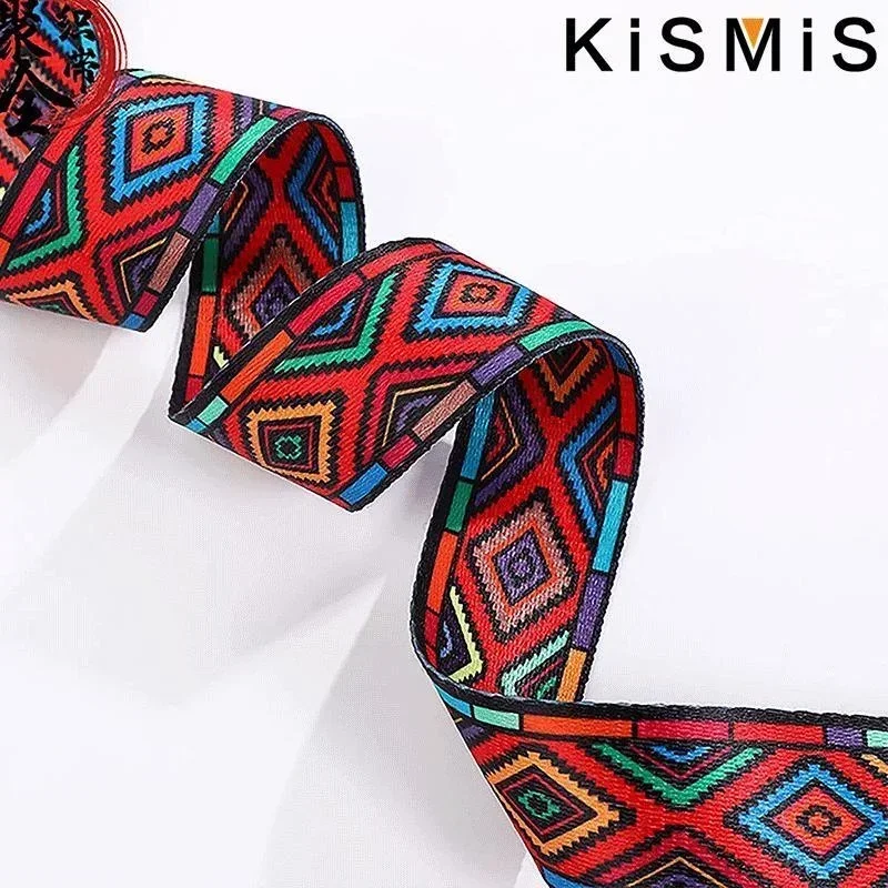 Embroidered Colorful Nylon Crossbody Strap for Women - Adjustable Fashion Shoulder Bag Accessory