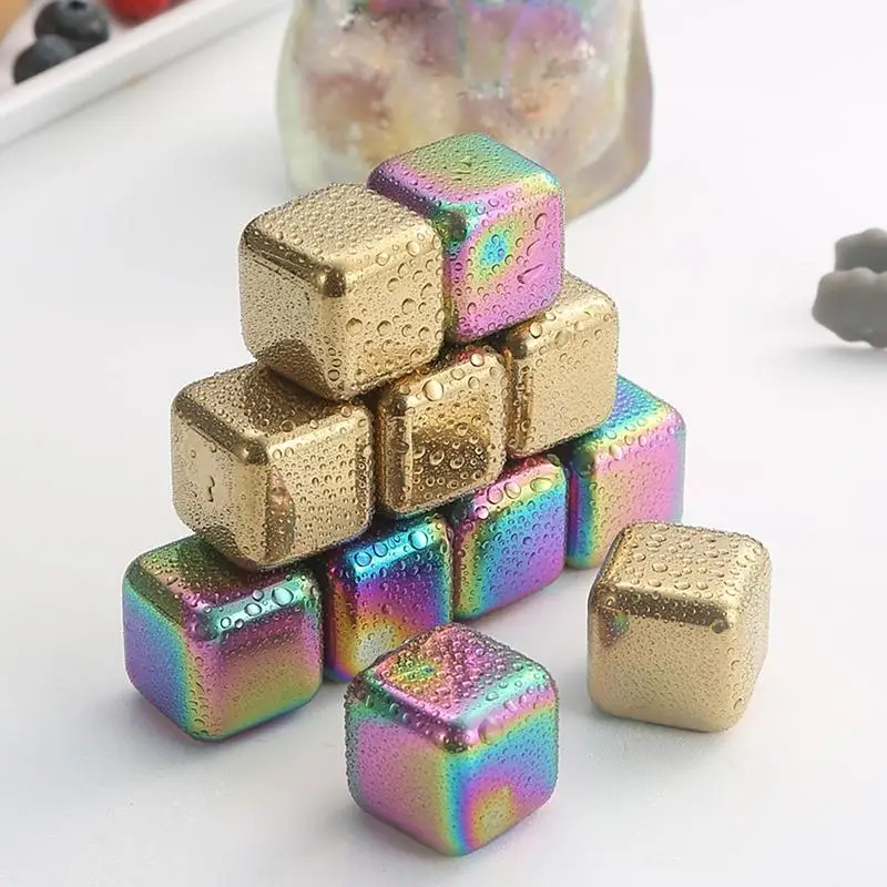 304 Stainless Steel Ice Cube Creative Food Grade Ice Cube Wine Cooler Metal Quick Freeze Pellets Whiskey Wine Stone whiskey stones