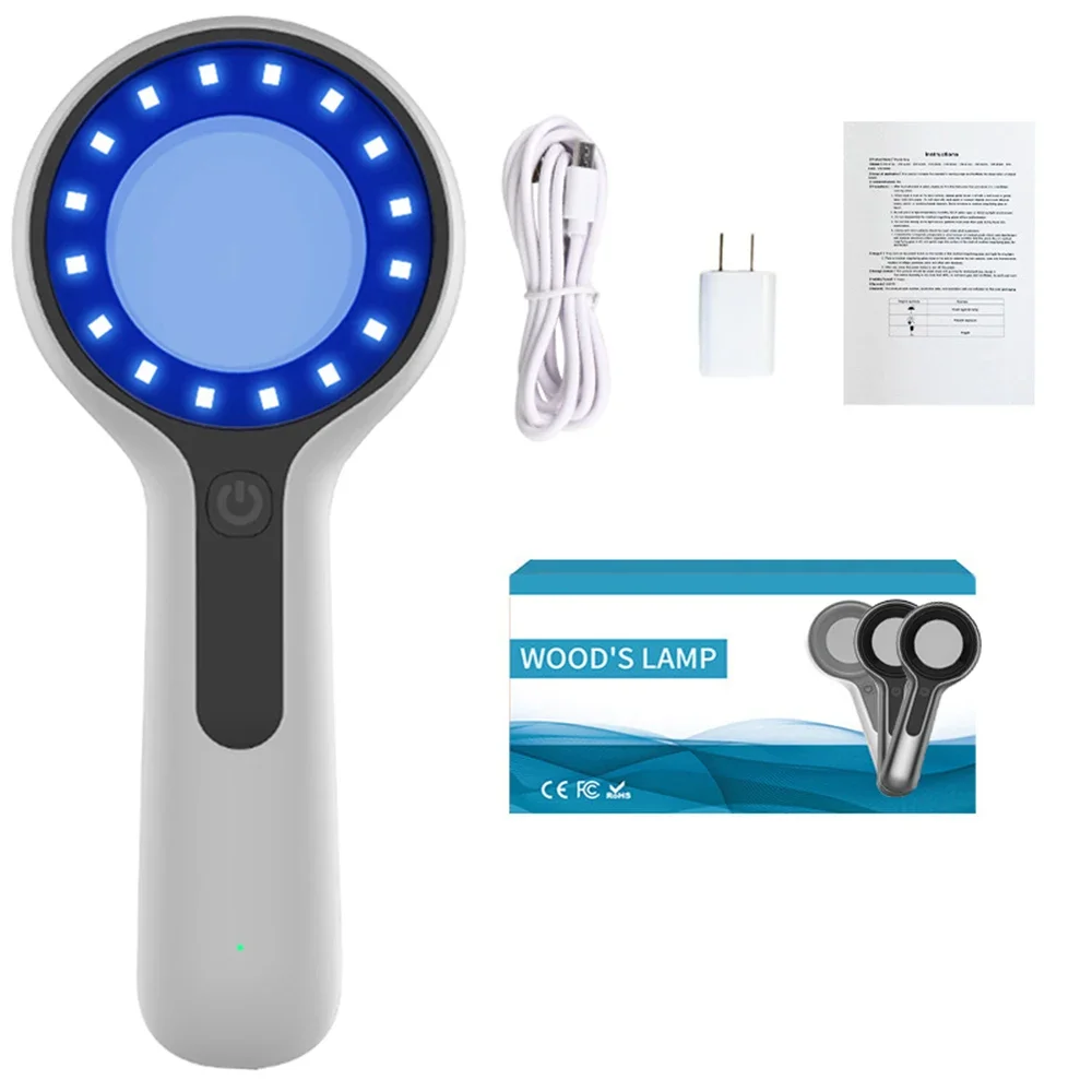 NEW Woods Lamp Skin Analyzer Portable Facial Salon Beauty Analyzer UV Lamp Wood Dermatology for Analyzing Testing Examination