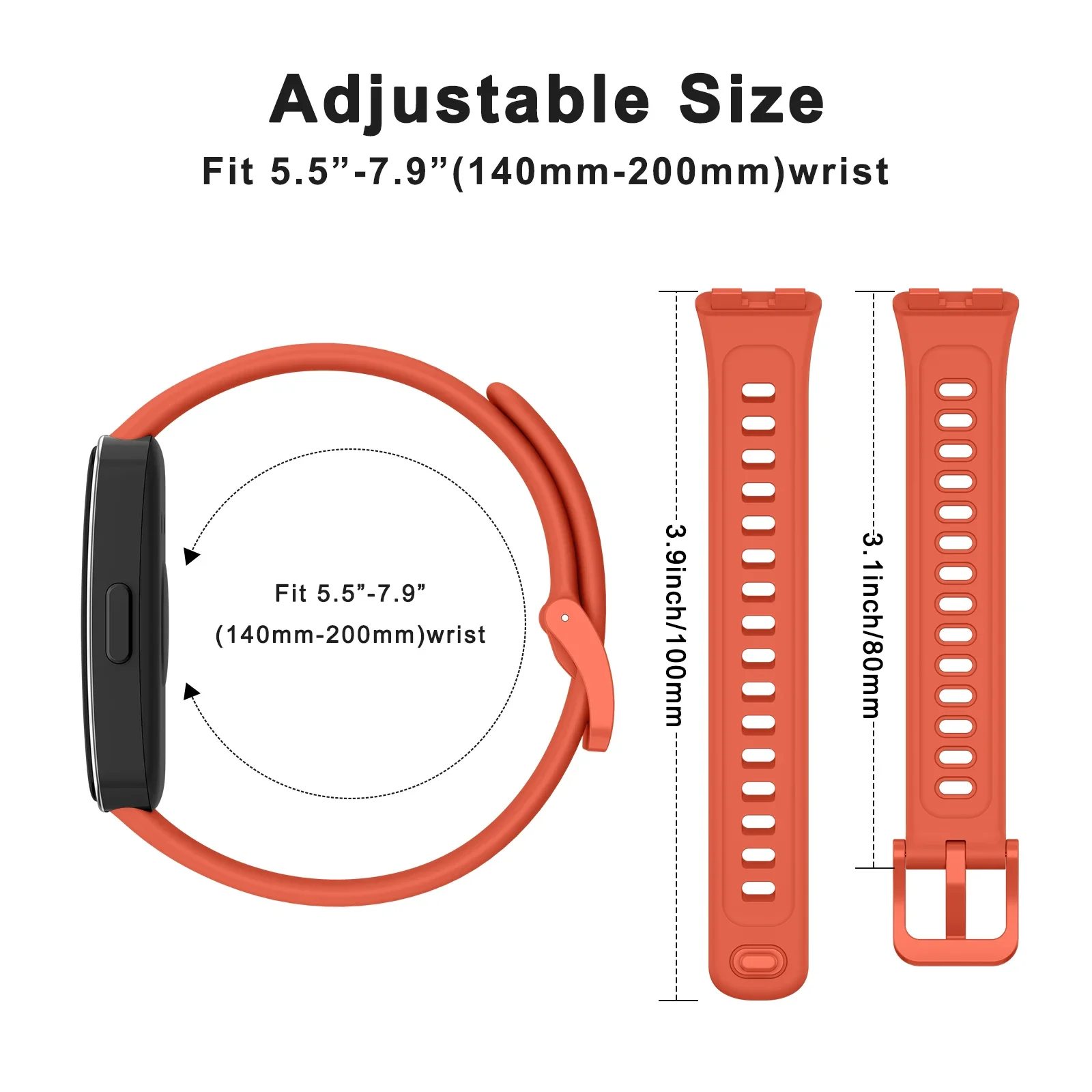 حزام سيليكون لهواوي باند 8 9 10 سوار ساعة رياضي قا...