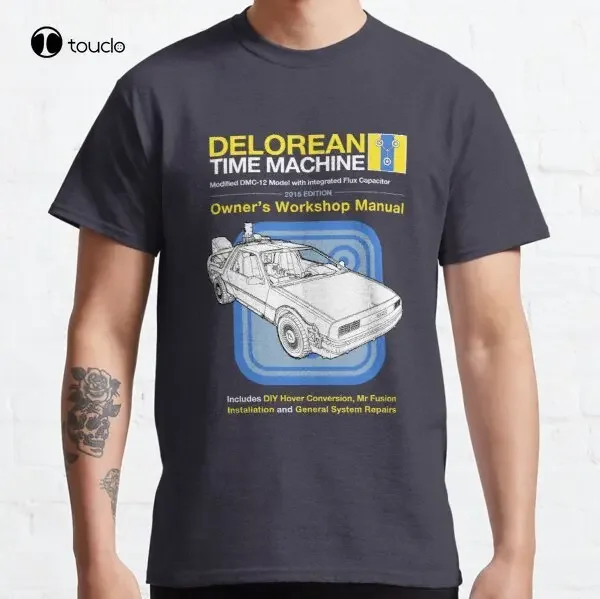 Time Machine Manual Delorean Back To The Future Classic T-Shirt Tee Shirt Custom Aldult Teen Unisex Digital Printing Xs-5Xl