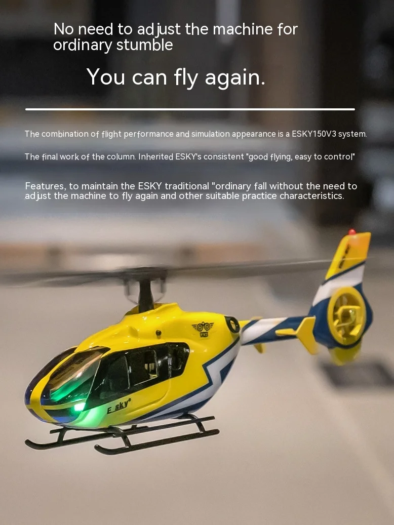 New Esky 150ec Mini Scale 6 Dof Fxz Flight Controller Altitude Hold Flybarless Rc Helicopter Rtf Ec135 Outdoor Toy For Children 5