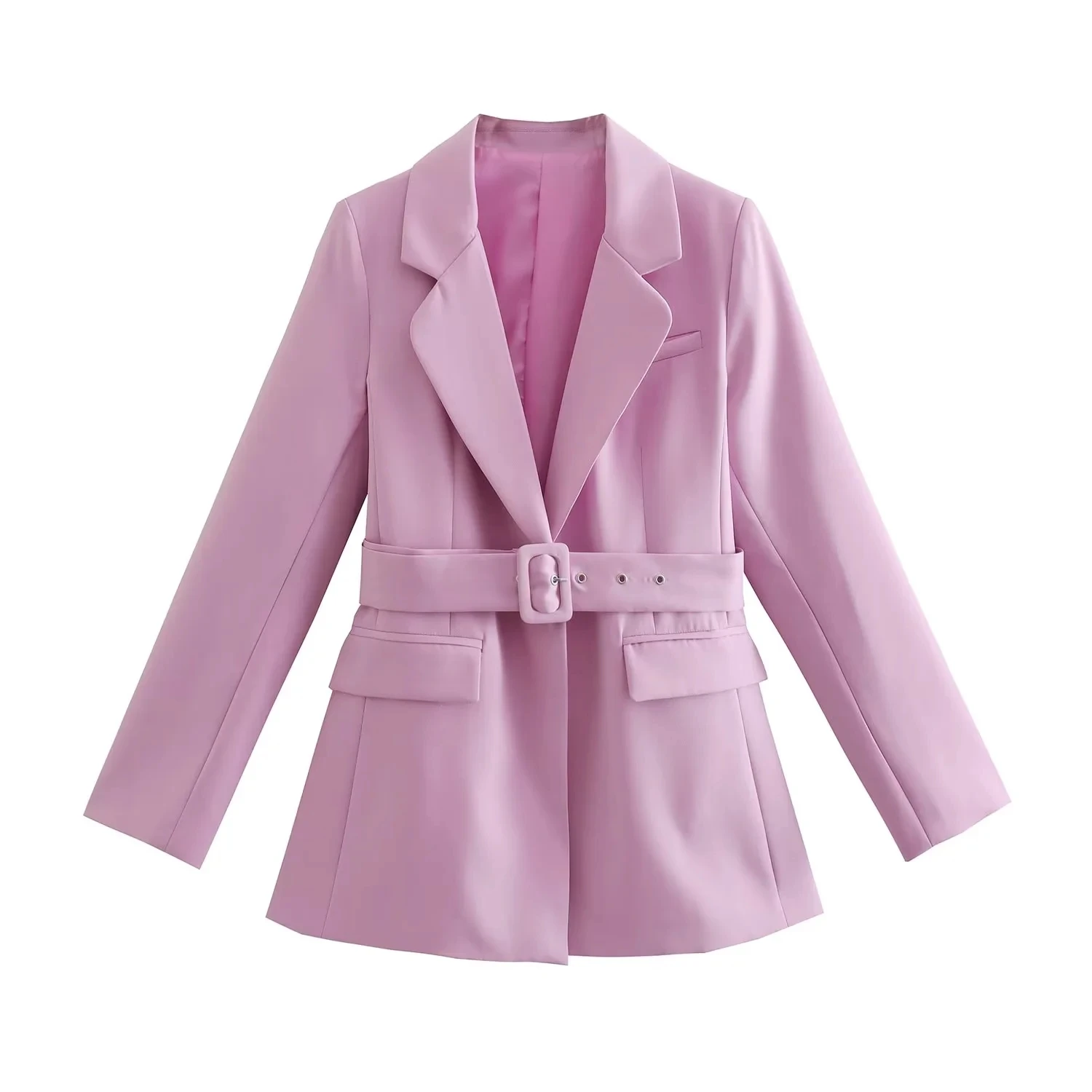 

Purple Blazers Slim Fit Long Women's Blazer Suits Belt 2022 Elegant Stylish Fashion Casual New Collection Jacket Office Lady