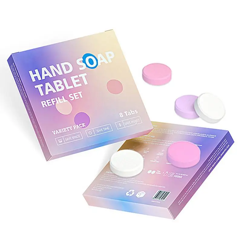Hand Soap Tablet Refills 8pcs Foaming Refreshing Fragrance for Business Trip Travel