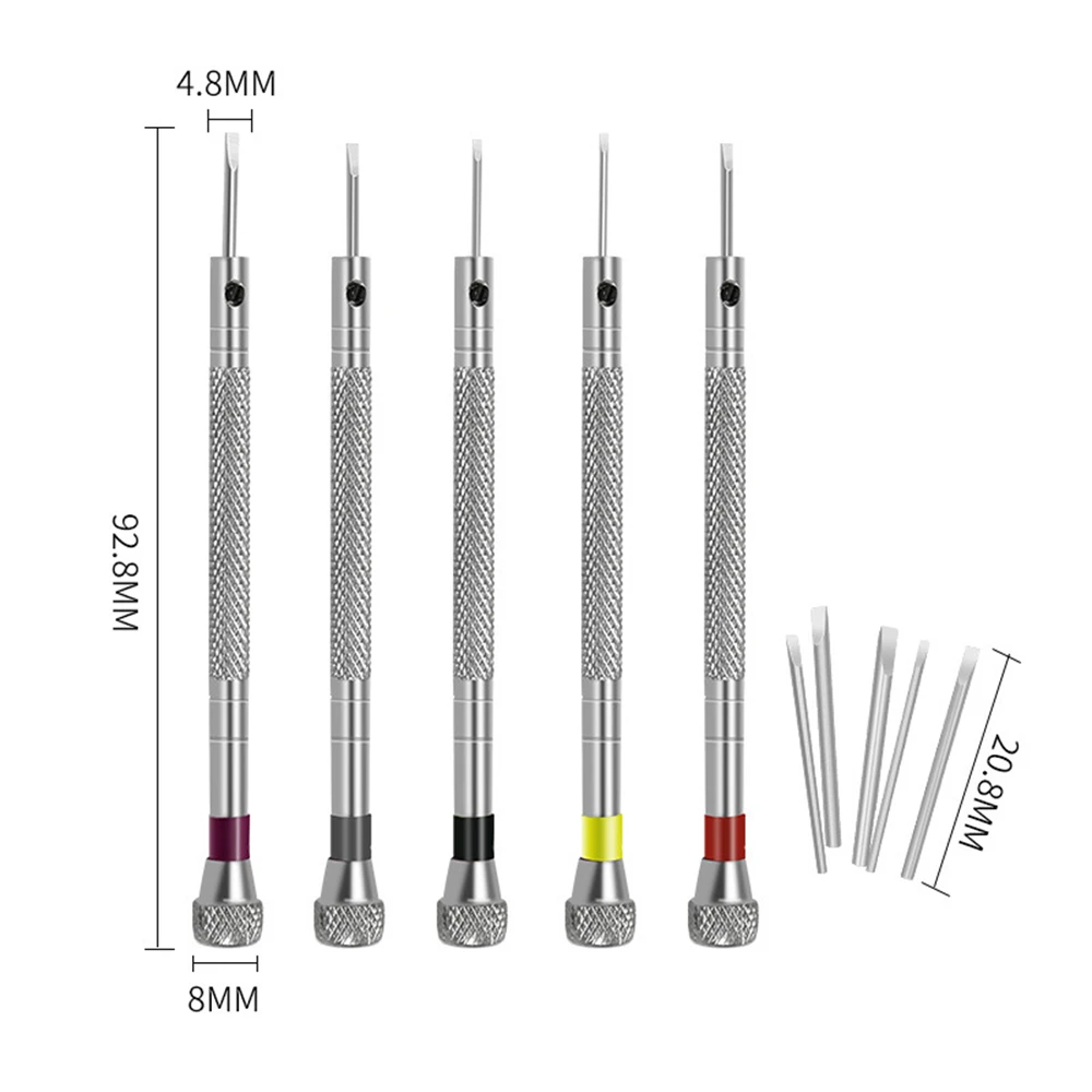 

5pcs Mini Slotted Screwdriver Kit Set For Repairing Watch With Mini Link Pin Watchmaker And Electronics Toy Computer Repair Tool