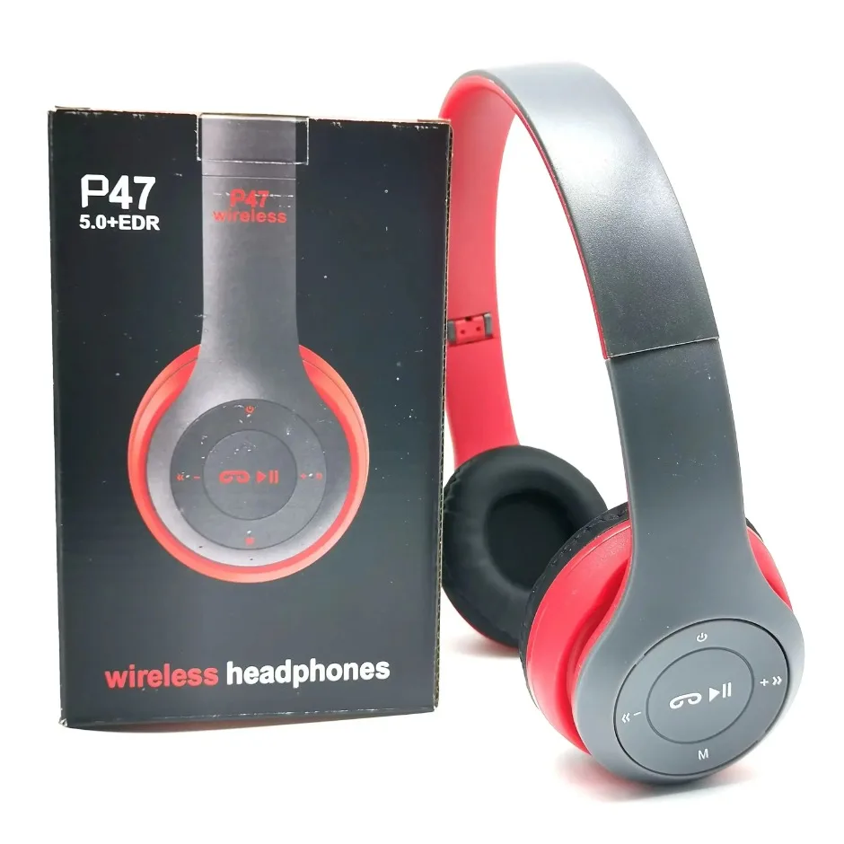 P47 Wireless Bluetooth Headphone With Microphone Foldable Headsets Bass HiFi Sound Music Stereo Earphone For Smartphones_voghion.com