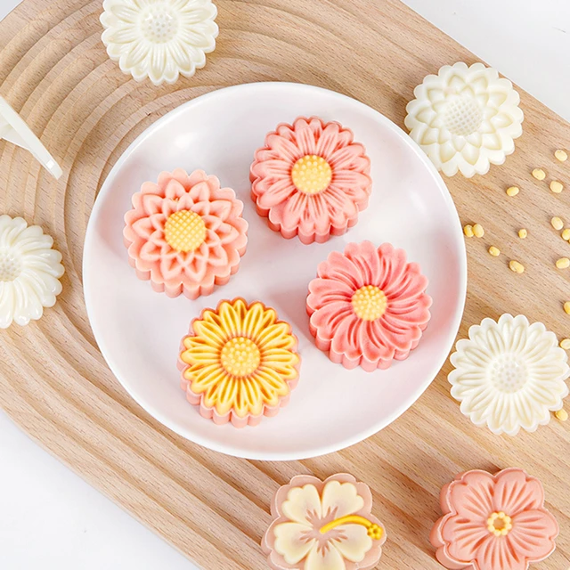 Mid-autumn Moon Cake Press Mold, Hand-pressed Cookie Dessert DIY with Stamp  Flower,DIY Hand Press Cookie Cutter Mooncake Maker - AliExpress