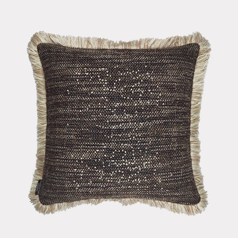 

Luxury Sequin Decorative Pillowcase with Tassels 18 x 18 Square Throw Pillow Cover Cushion Case for Sofa Bedroom Living Room Car