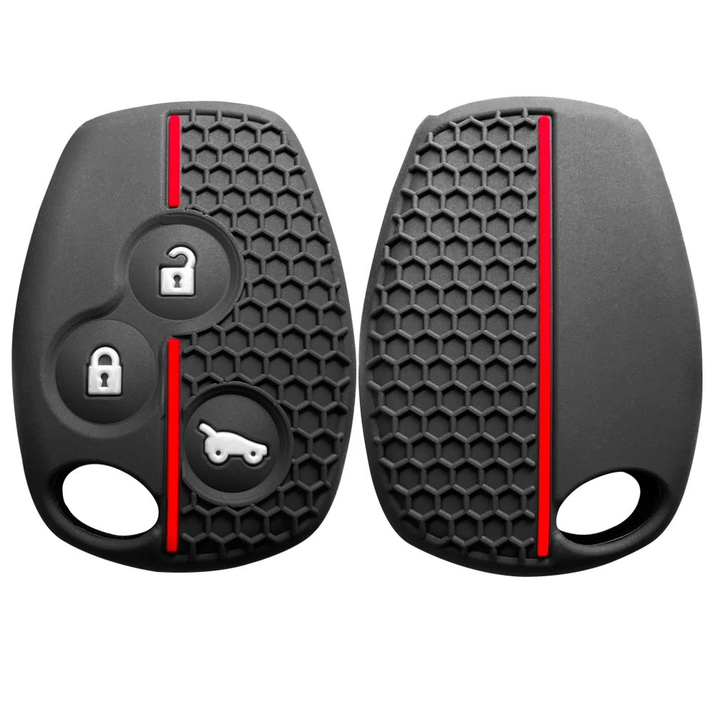 3 버튼 실리콘 탄소 섬유 키 케이스 Fob Renault Traffic Logan 2 Vivaro Primastar Movano Nissan Terrano Benz Smart Fortwo