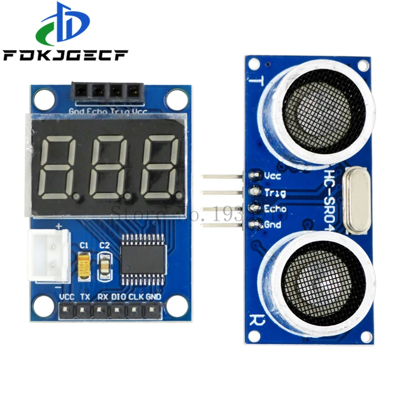 초음파 거리 측정 제어 보드 거리계 디지털 디스플레이, HC-SR04 8 비트 MCU Diy 전자 PCB 보드 모듈