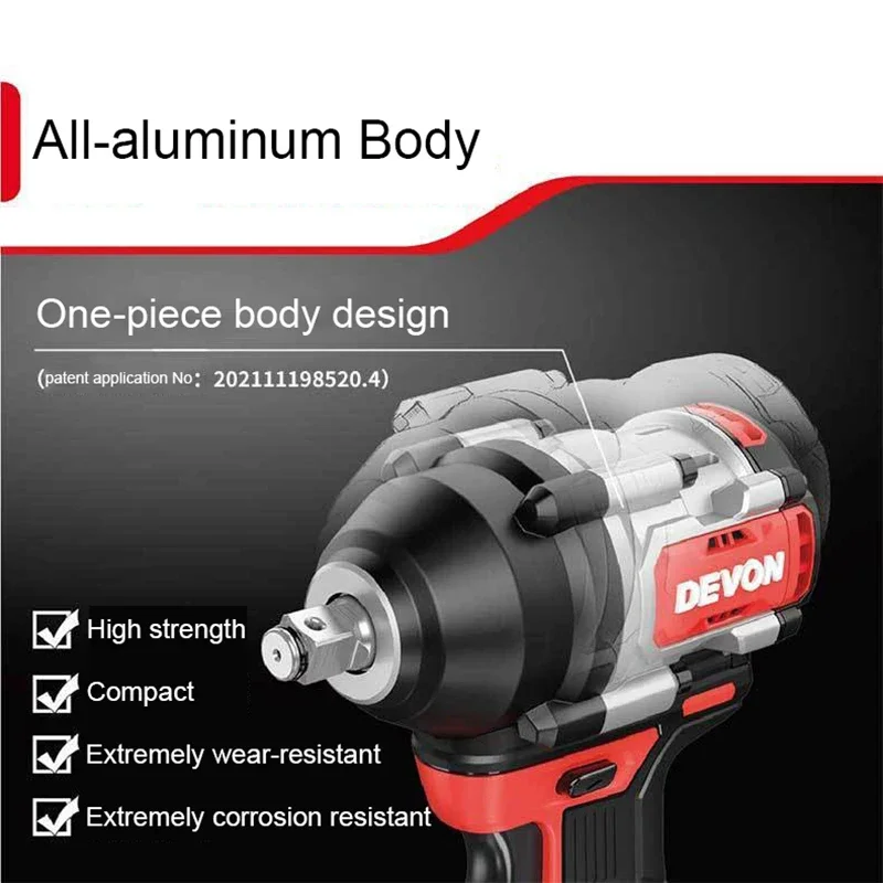 DEVON Heavy Duty Impact Wrench Brushless 5759 20v 850Nm Torque Adjustable  2400rpm 2700ipm Universal Flex Battery Platform - AliExpress