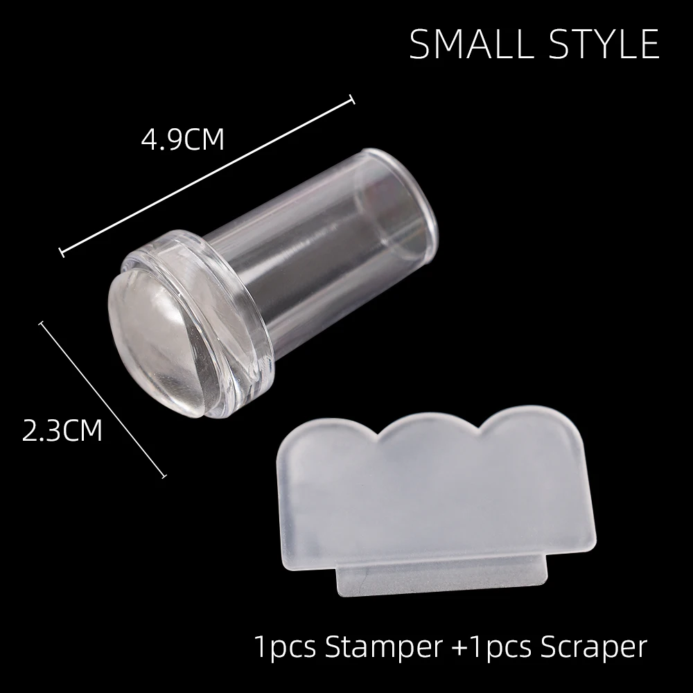 Silicone Transparent Nail Seal Makeup Stamping French Nail Stencil Template Easy French Manicure with Nail Stamp Scraper Tools 5