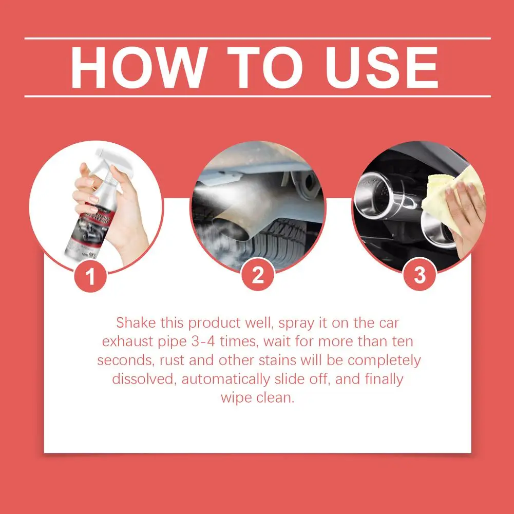 Car Motorcycle Exhaust Pipe Cleaner Car Rust Remover With Gloves And Brush Repair Maintenance Tool Set Clean Tools