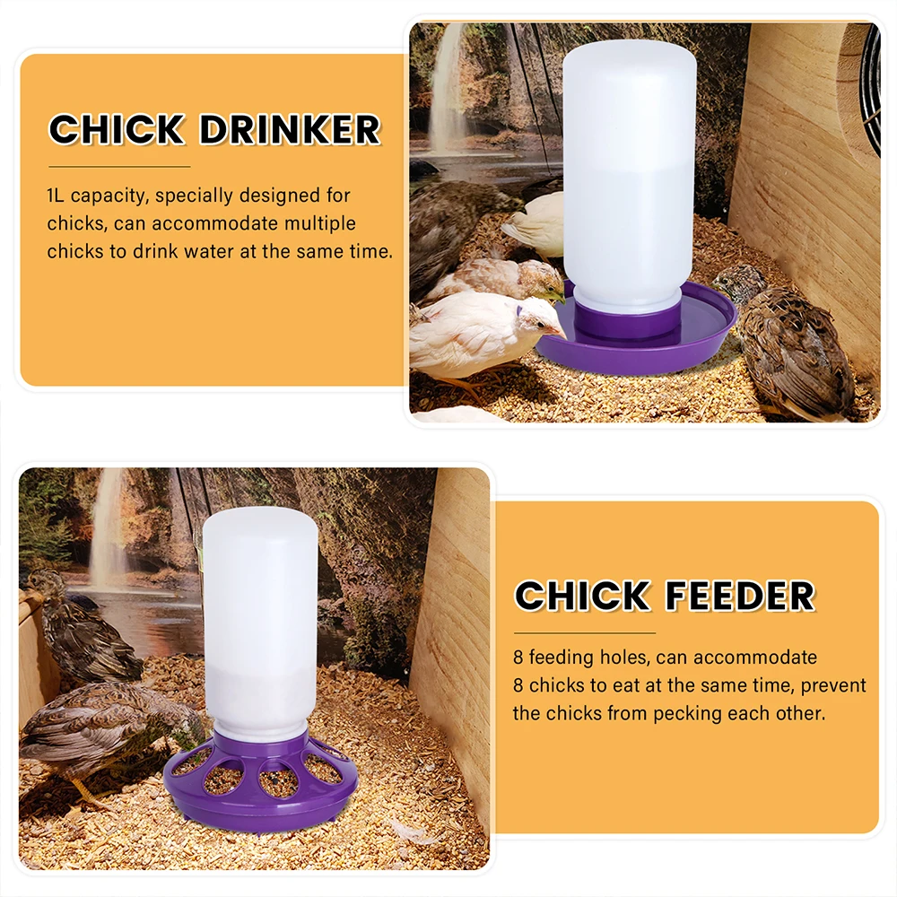 Poultry Waterer 1L Chicken Feeder Bucket Automatic Chick Drinker Quail Bird Equipment