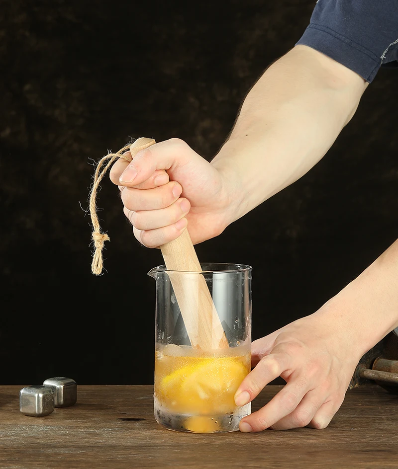 Wood Cocktail Muddler 24cm (10.6 Inch) Hardwood Mojito Drink Muddler Home Bar Tool Bar Tools
