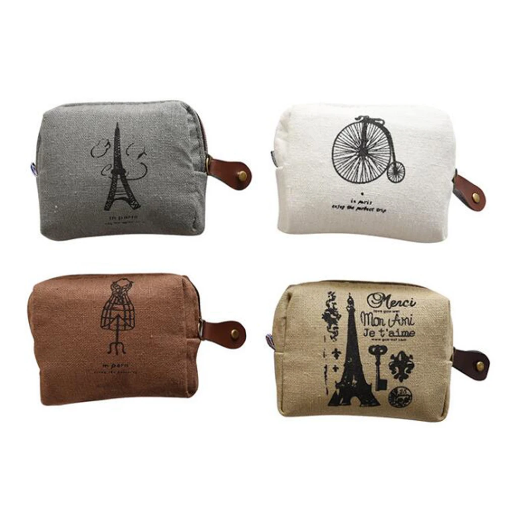 

Vintage Classic Women Man Canvas Coin Purse Zip Wallet Small Bag Case Pouch Holder Retro Money Bags Gift Square Canvas Bag