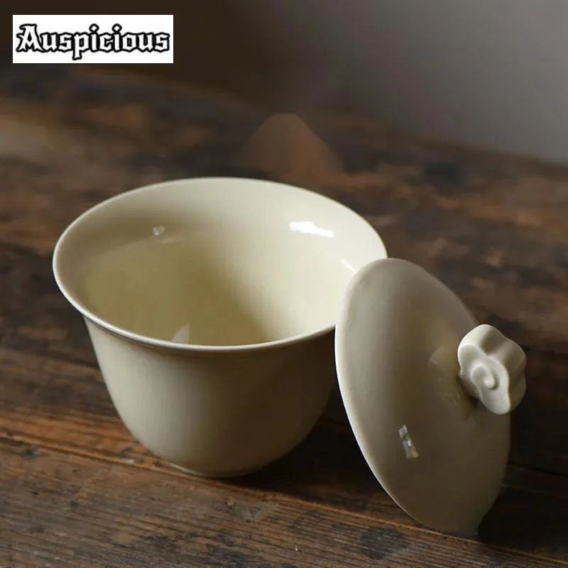 Antique Honey Gaiwan with Lids Tea Tureen Tea Making Cover Bowl 170ml