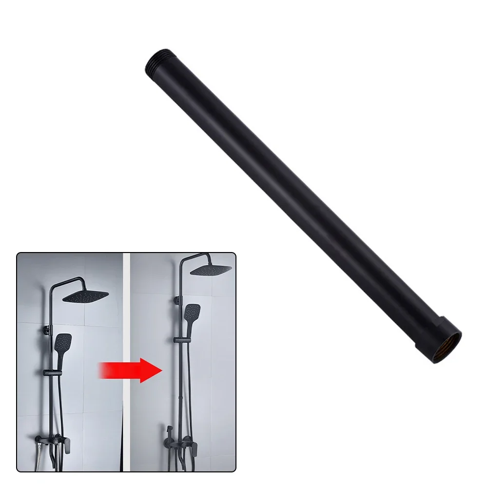 Round Shower Extension Rod Bracket 30cm Extension Tube Bathroom Accessories Shower Pipe Extension Shower Head Extender Adjustable Shower Bracket