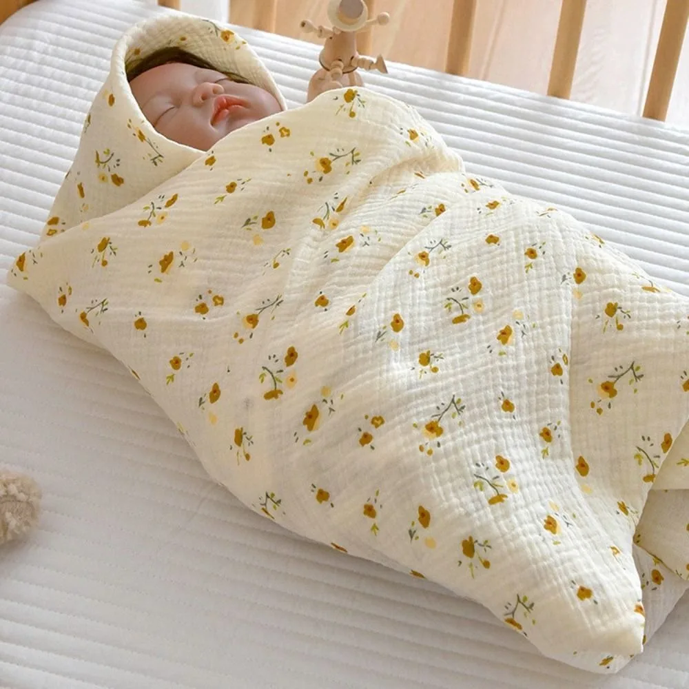 Cotton Baby Blanket Soft Breathable Cover Blanket for Infant Skin-friendly Cartoon Nap Sleeping Rug Bedroom
