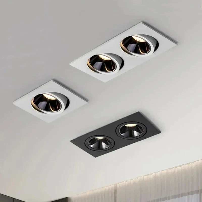 

Aluminu LED Spot lights Recessed LED Ceiling Lamp Dimmable Anti-Glare Single/Double Head Downlight Home Store Indoor