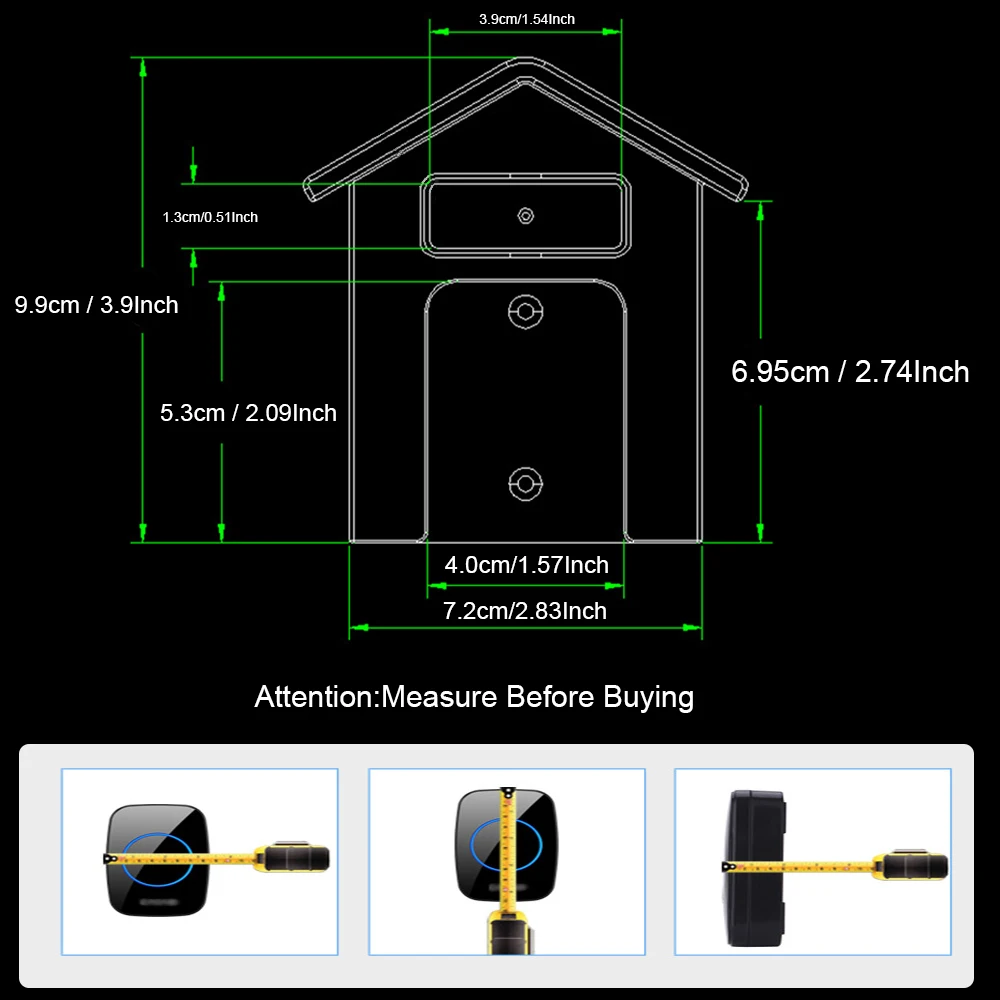 Wireless Doorbell Cover Waterproof Cover For Wireless Doorbell Transparent Plastic Doorbell Rainproof Cover Door Bell Button Rain Protector Home Outdoor
