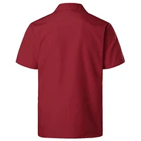 Wine Red Four-Pocket Cuban Guayabera Shirt Men Short Sleeve Camp Collar Shirt Male Embroidered Mexican Cigar Wedding Beach Shirt 2